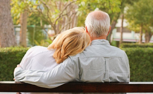 Couple sitting on bench