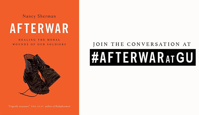 Cover of Nancy's Sherman's book, Afterwar, featuring combat boots.