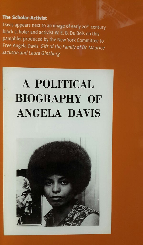 Museum exhibit features the Political Biogrpahy of Angela Davis.