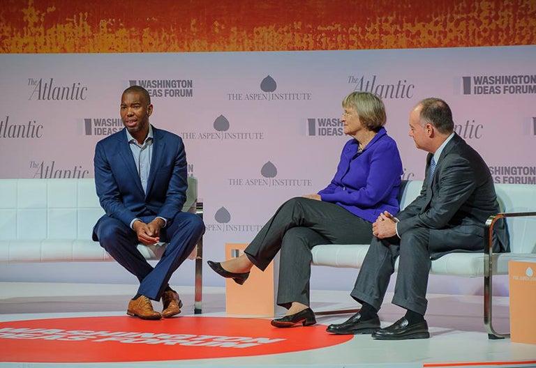 Atlantic correspondent Ta-Nehisi Coates talks with Georgetown President John J. DeGioia and Harvard President Drew Faust about universities and their historical ties to slavery