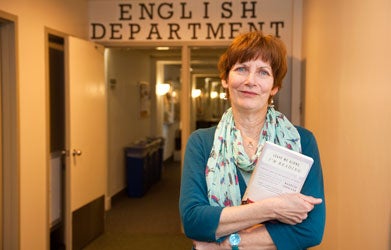 Maureen Corrigan in front of the English Department