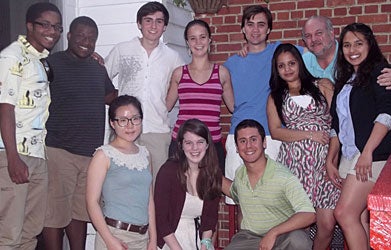 Georgetown University Student Association Summer Fellows pose with Scott Fleming