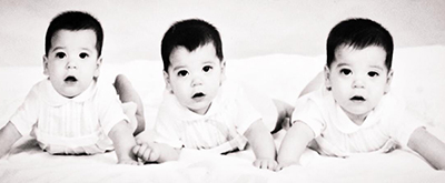 Nicolas, Zachary and Benjamin Osborne as babies
