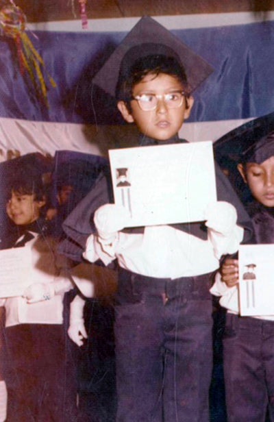 Abel Núñez as a child before he moved to the United States from El Salvador. 