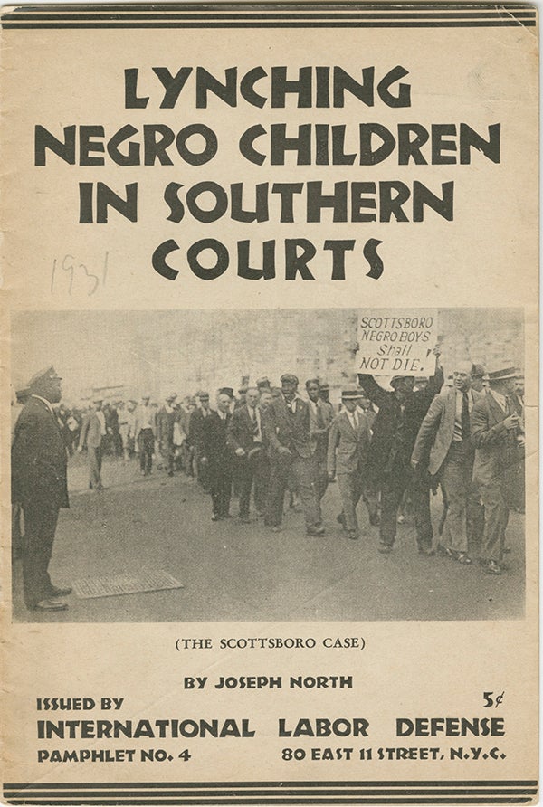 old pamphlet on "Lynching Negro Children in the Southern Courts"