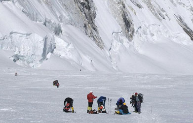 Hikers at Mount Everest