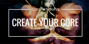 hands holding a light bulb and the words "Create Your Core" 