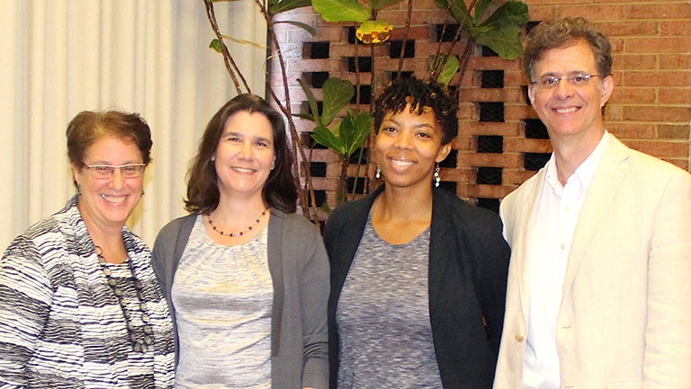 Marilyn Sneiderman, Lane Windham, Sheri Davis-Faulkner, and Joseph McCartin pose together 