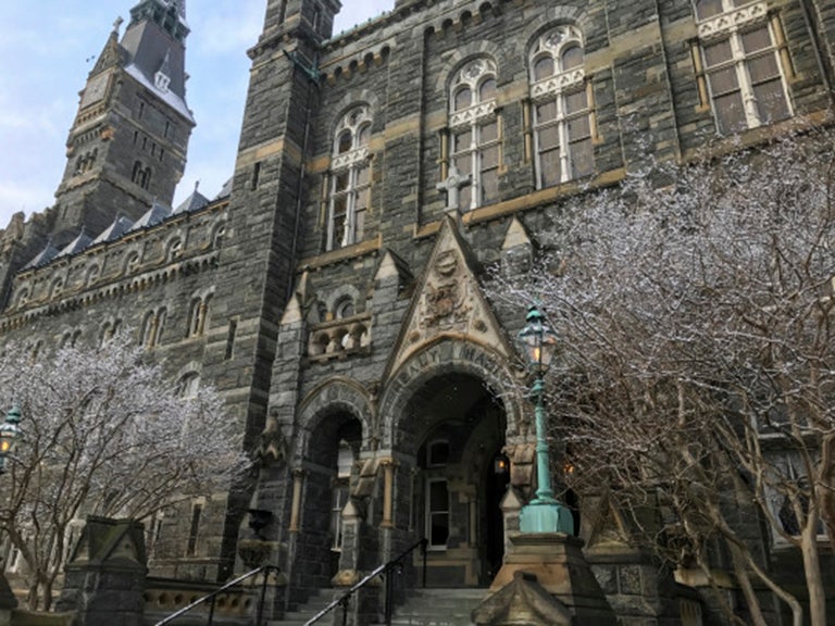 Healy Hall in the snow