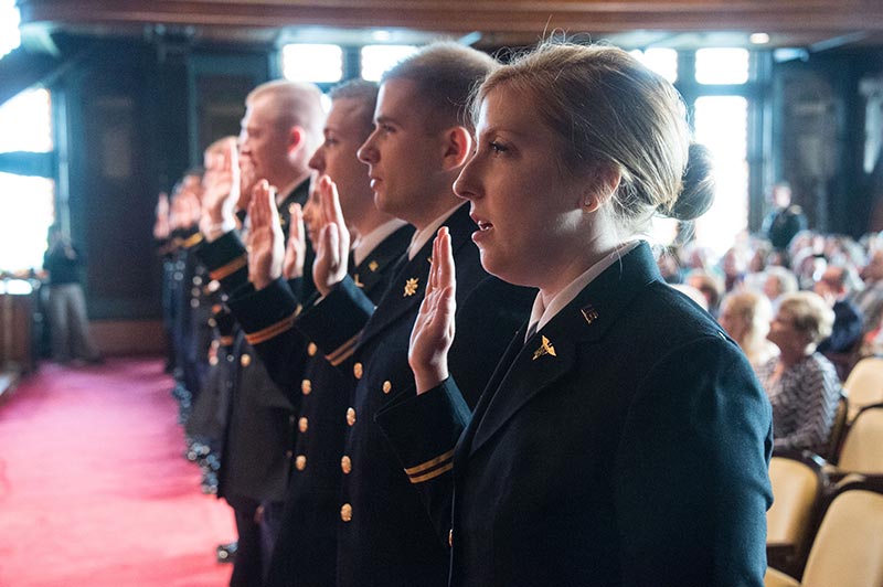 ROTC Officers take their oath