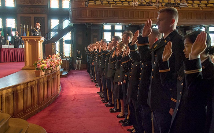 Graduates take oath as newly commissioned ROTC officers