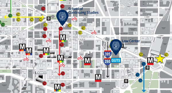 A map of the new SCS facility shows close vicinity to mass transportation stations with access to WMATA lines