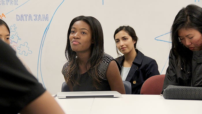 Gaelle Pierre-Louis (SFS'17) listens during a Social Movements in the 21st Century session offered by the Beeck Center.