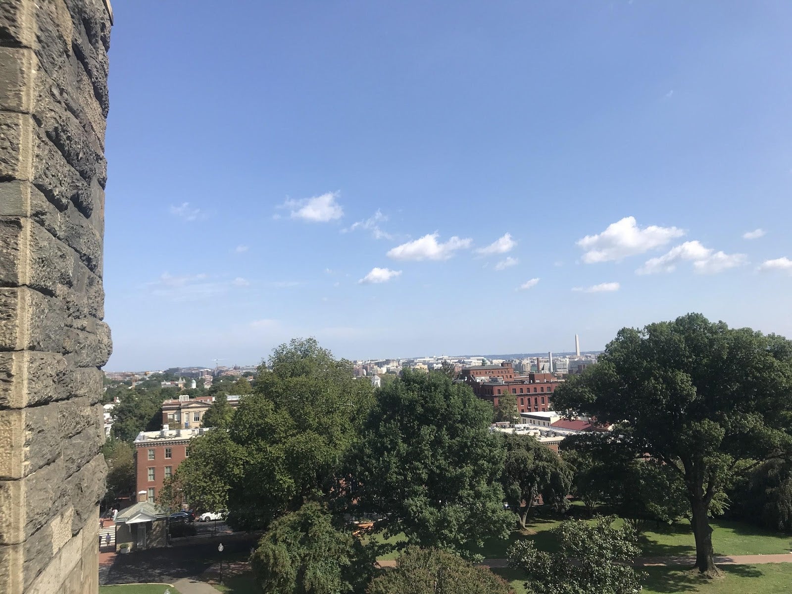 View of the neighborhood from Healy Clock Tower