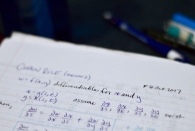 Closeup of notes handwritten in a notebook