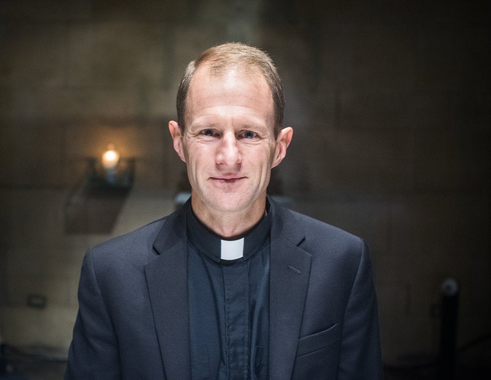 Rev. Matthew Carnes smiles for the camera. 